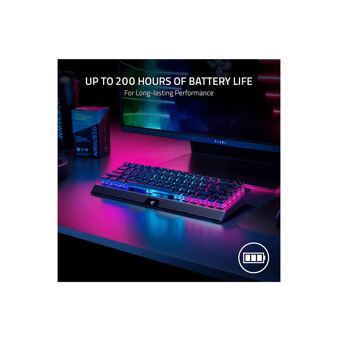 Razer Blackwidow V3 Mini Hyperspeed - Phantom Edition - Yellow Switch in Qatar Razer Blackwidow V3 Mini Hyperspeed - Phantom Edition - Yellow Switch in Qatar